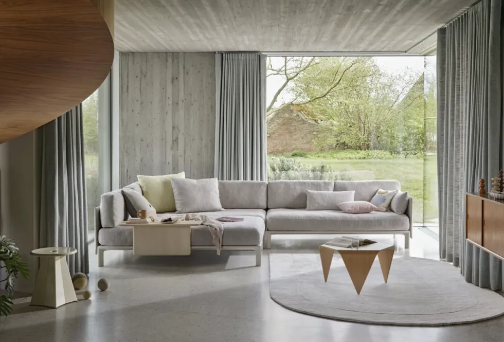 Anagram Sofa 330cm modulsoffa/divansoffa grå inkl runt bord