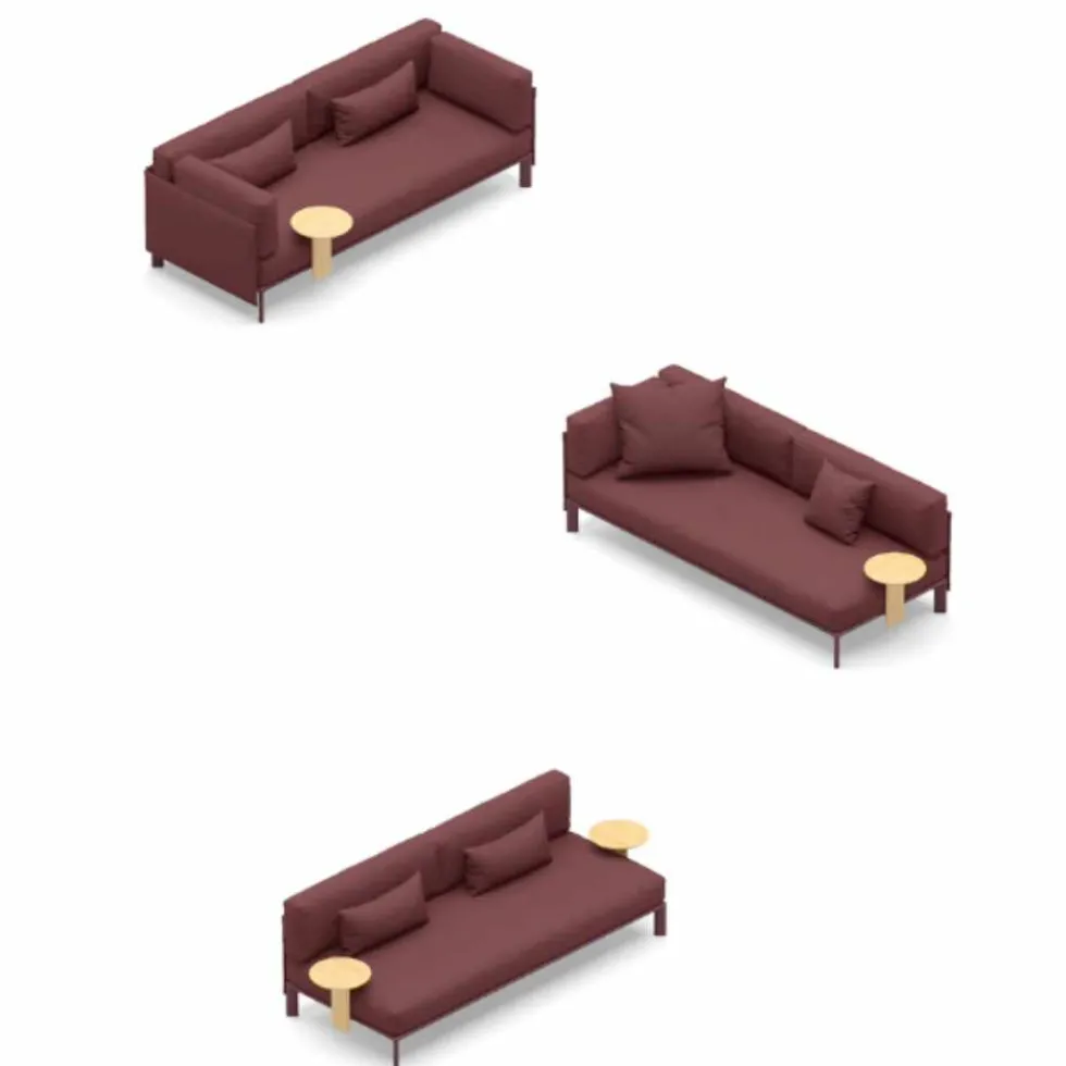 Anagram Sofa 220cm schäslong Bordeaux modulsoffa