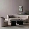 Aston Soffbord Ø65 cm – Granitskiva & svartbetsat underrede