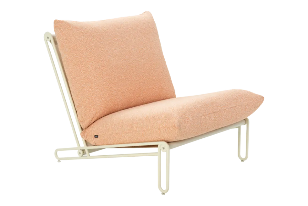 Blixt loungefåtölj – Pearl White / Teddy Orange