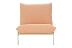 Blixt loungefåtölj – Pearl White / Teddy Orange