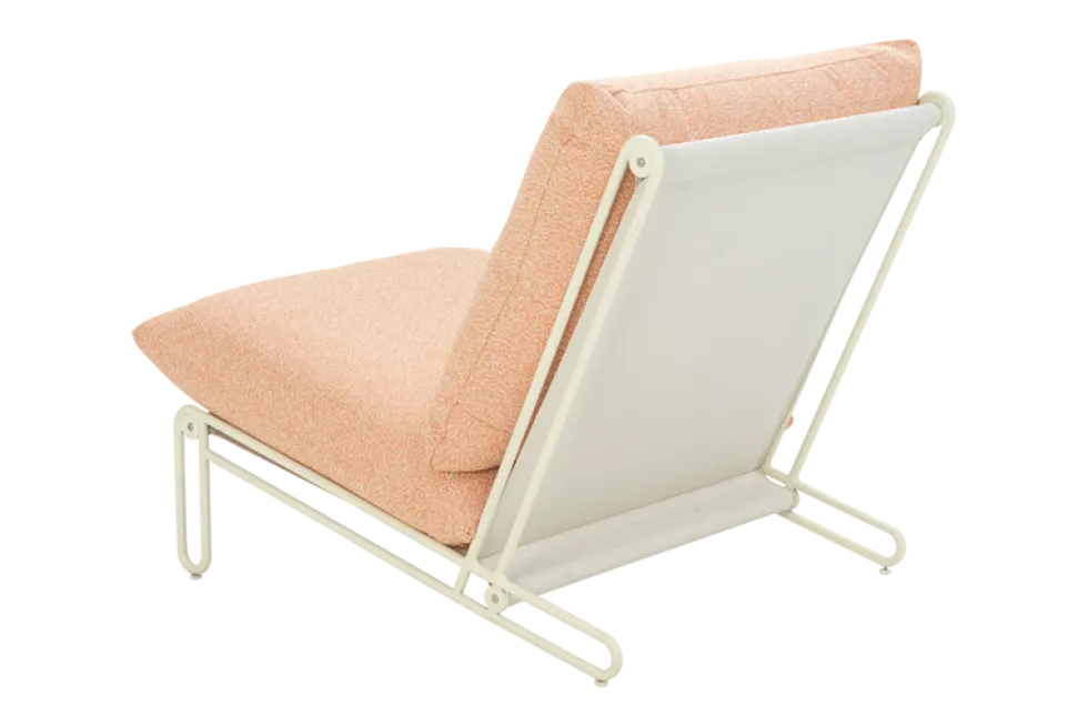 Blixt loungefåtölj – Pearl White / Teddy Orange