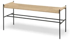 Bänk, Svart metall/Rep LINE