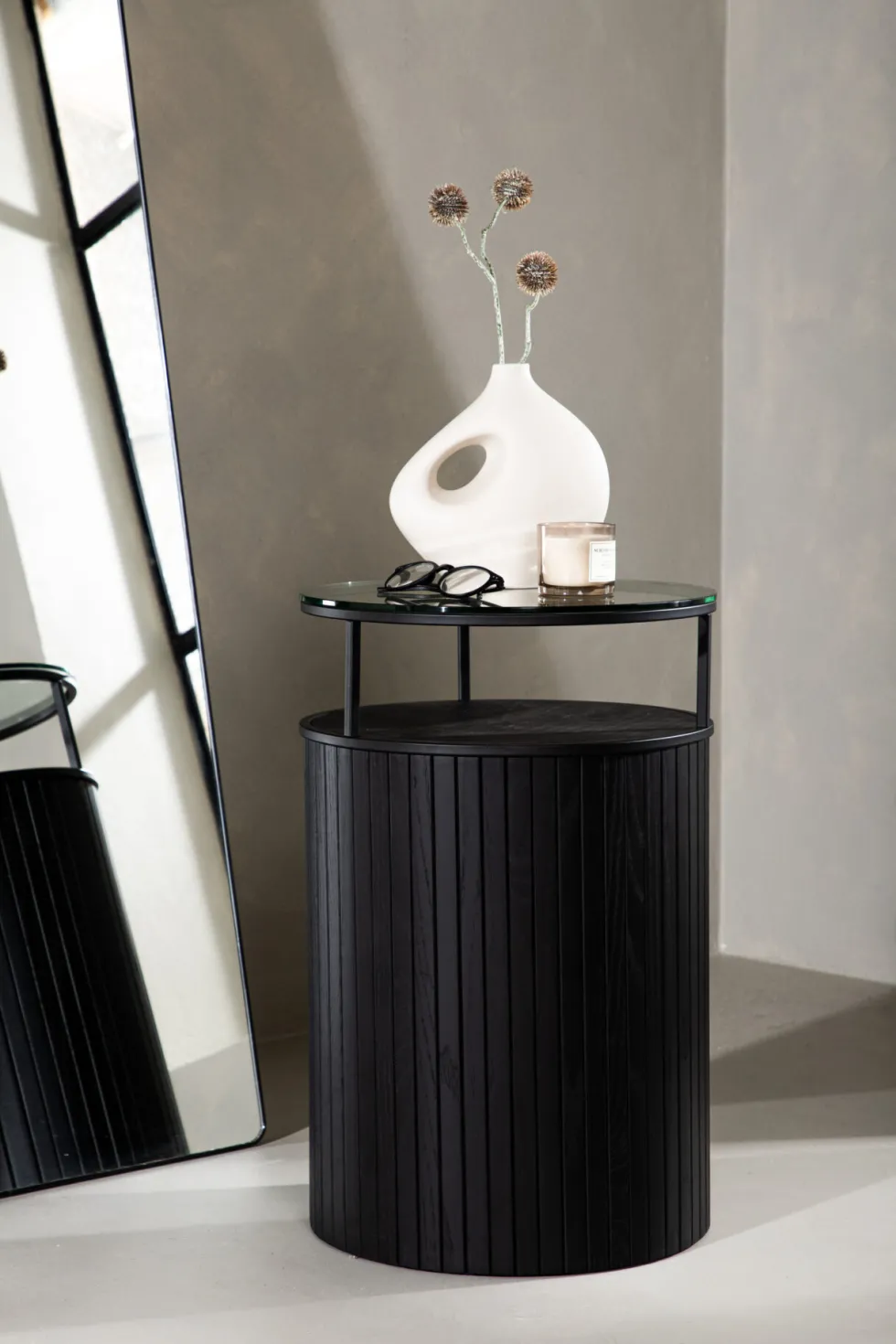 Bovall Sidobord ⌀37 Black