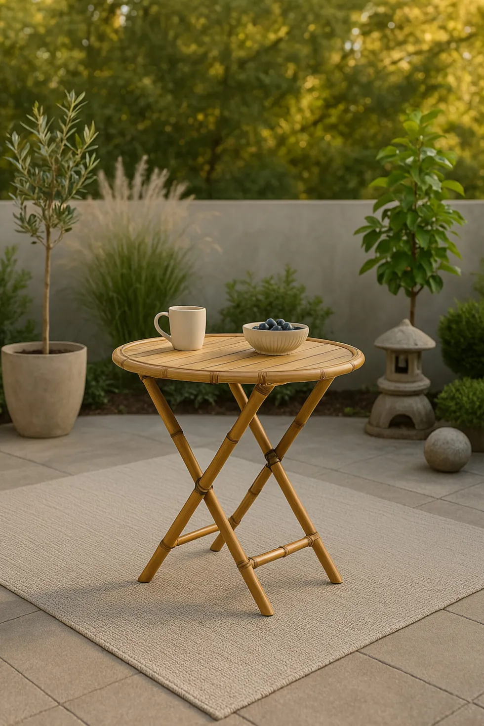 Cane Cafebord ⌀80 Nature