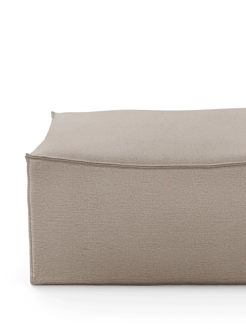 Catena Pouf Sq S500 Bomull L – Naturlig Fotpall