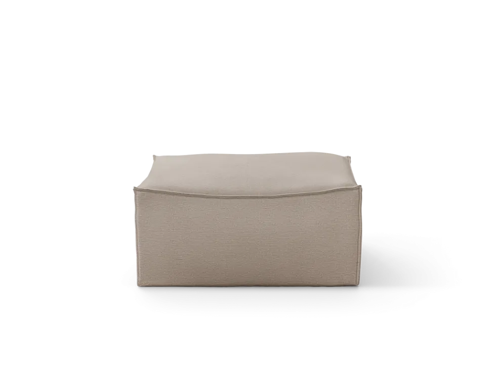 Catena Pouf Sq S500 Bomull L – Naturlig Fotpall