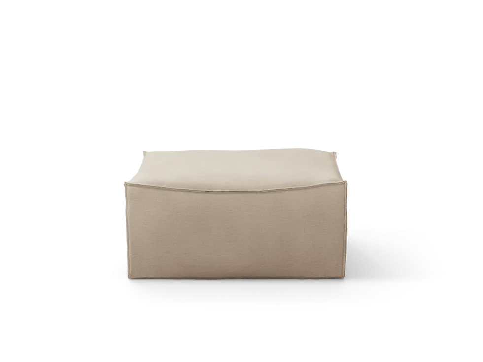 Catena Pouf Sq S500 Rich Linne – Naturlig Fotpall