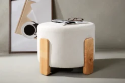 Coffey Ottoman ⌀50 ⌀50 White