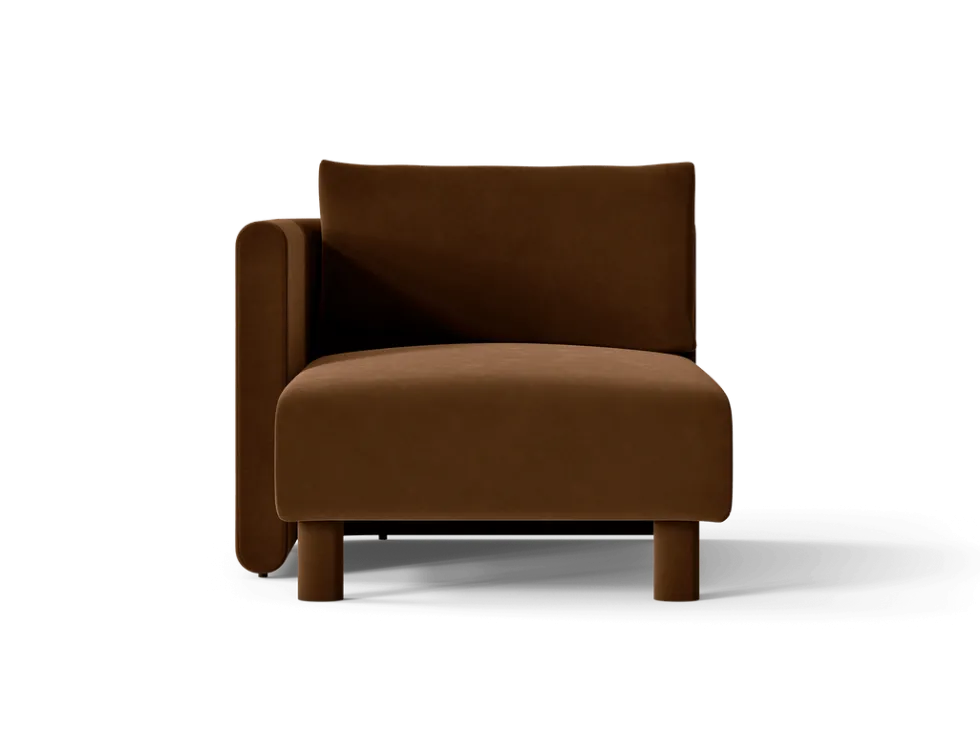 Dase Chaise Lo L Rich Velvet – Brun Soffa