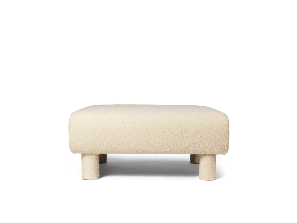 Dase Ottoman Nordic Bouclé – Off-White Fotpall
