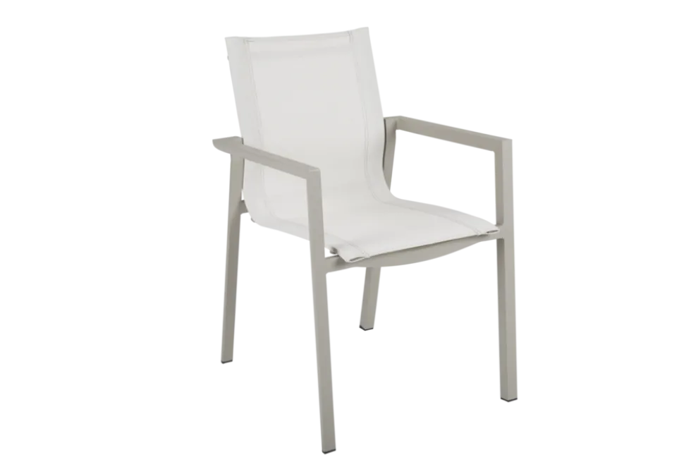 Delia khaki/textilene karmstol