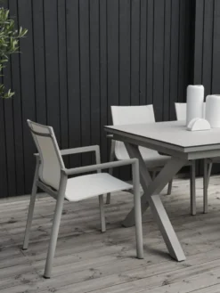 Delia khaki/textilene karmstol