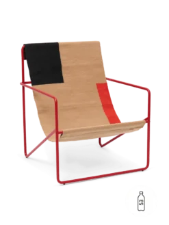 Desert Lounge Chair Poppy Röd Stomme