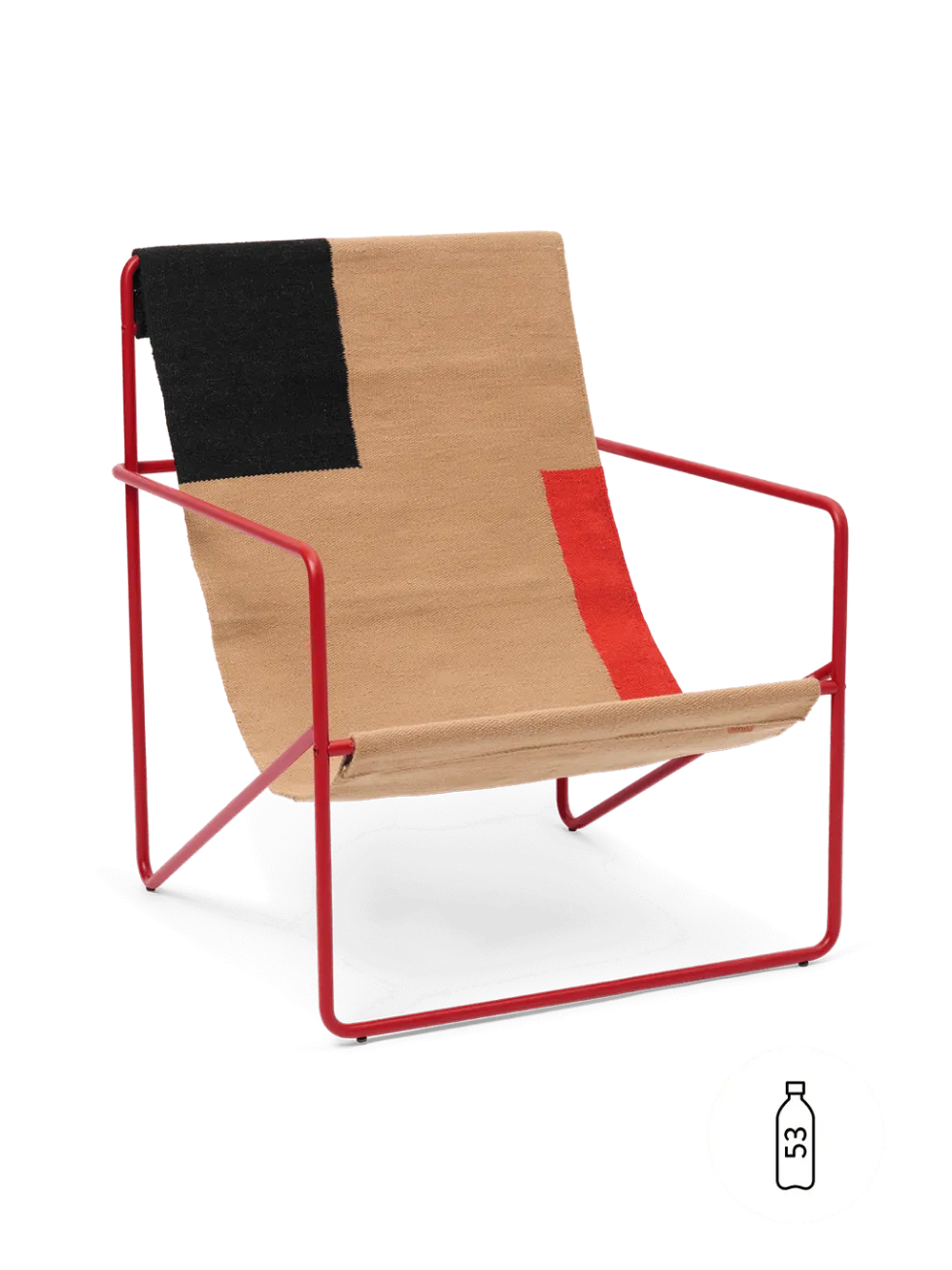 Desert Lounge Chair Poppy Röd Stomme