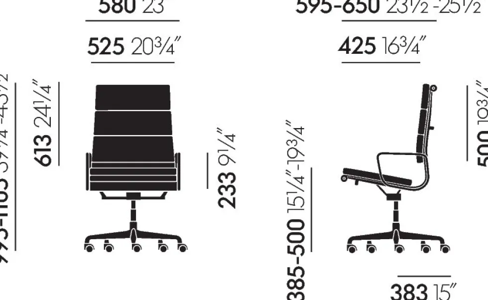 Eames Soft Pad Chair EA 219 kontorsstol