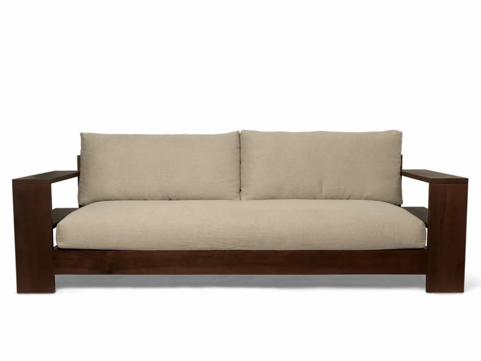 Edre Soffa Klassisk Linne – Mörkbetsad/Naturlig