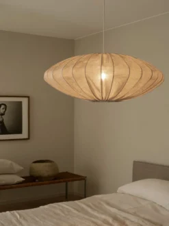 Ellipse 80 – Taklampa i bomull eller linne, 80 cm