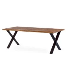 EXXET matbord 210 cm oljad ek, svart X-ben