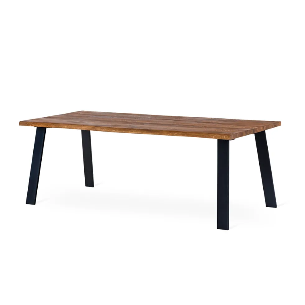 EXXET matbord 210 cm oljad ek, svart utställda ben