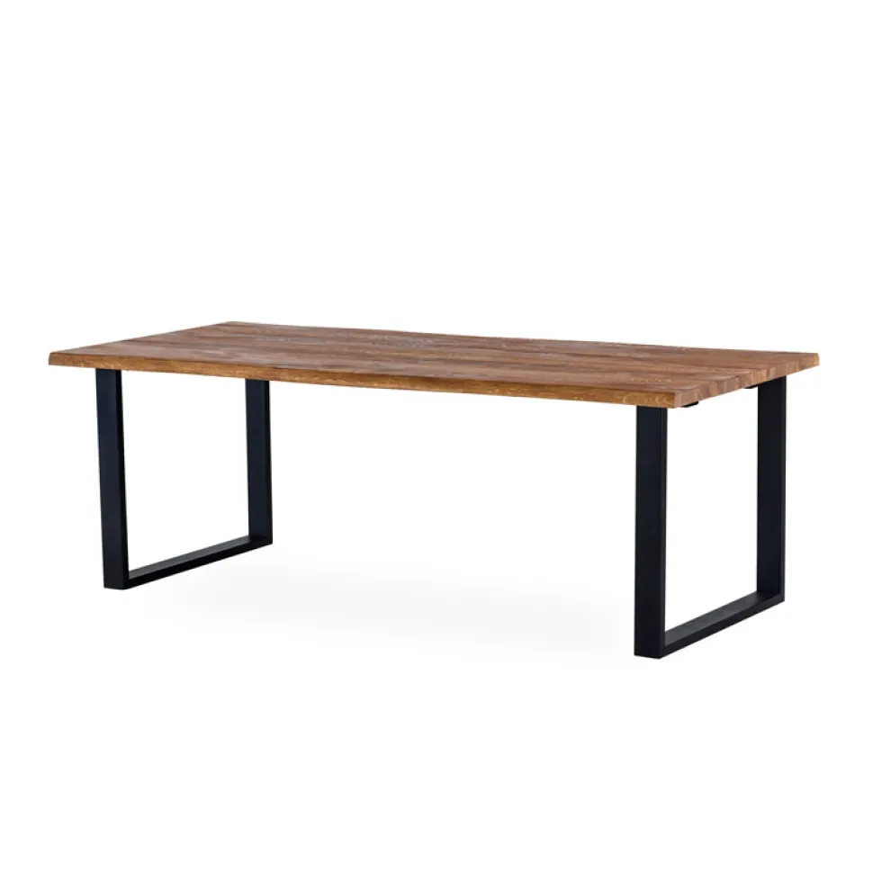 EXXET matbord 210 cm oljad ek, svart U-ben
