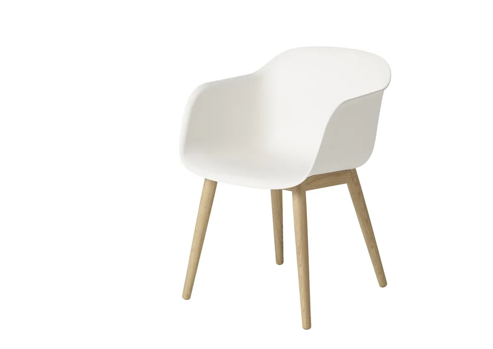 Fiber armchair wood base