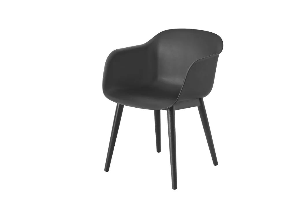 Fiber armchair wood base