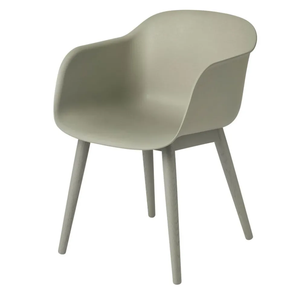 Fiber armchair wood base