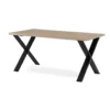 FLEET matbord 160 cm vitoljad ek, svart X-ben