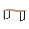 FLEET matbord 160 cm vitoljad ek, svart U-ben