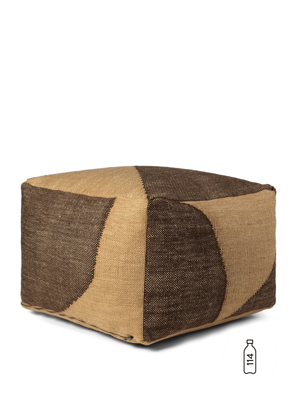 Forene Square Puff – Tan/choklad
