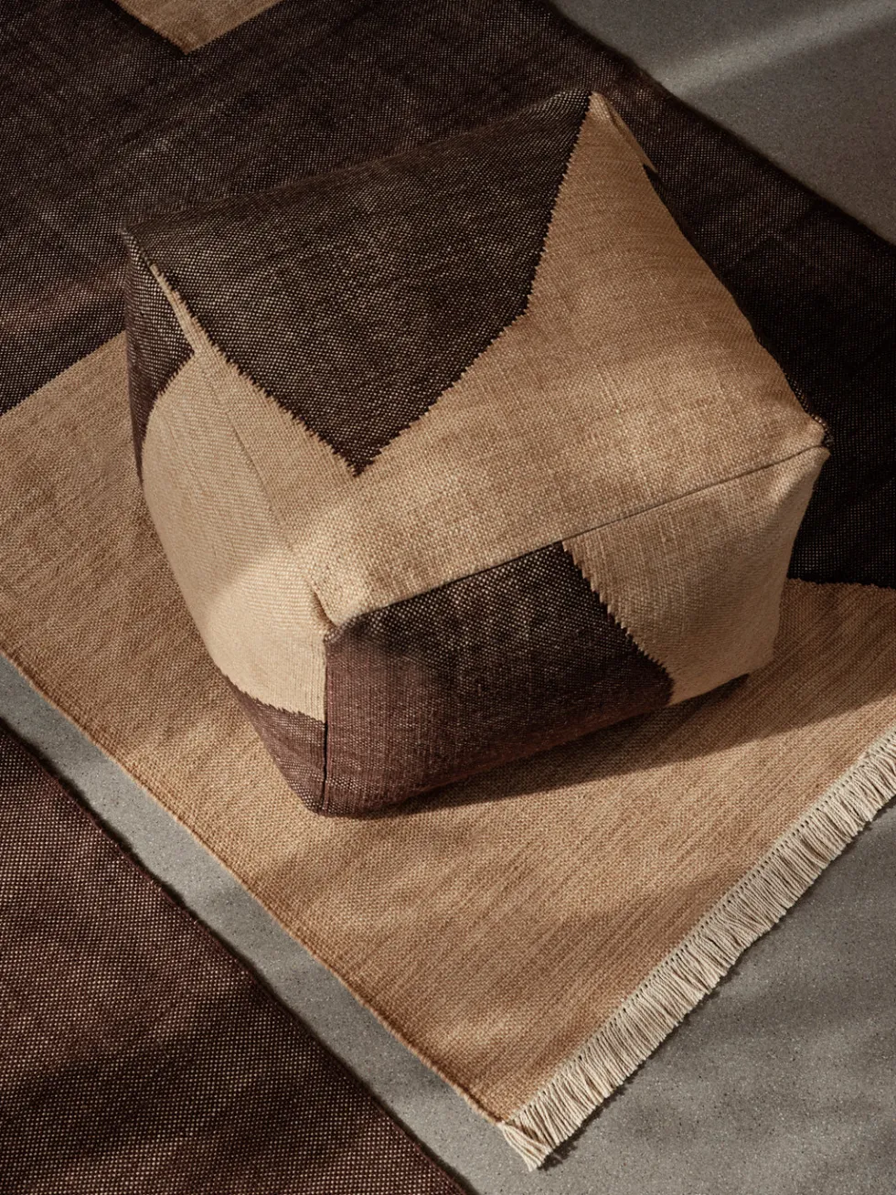 Forene Square Puff – Tan/choklad