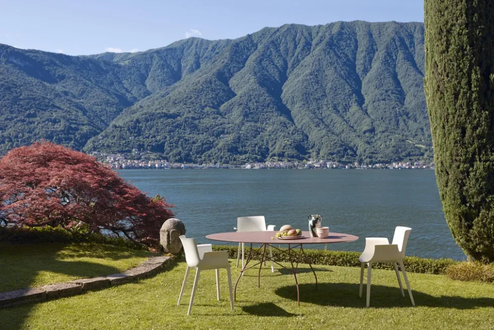 Glossy runt utebord 150cm