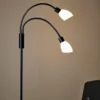 Golvlampa Cut dubbel svart/opal glas
