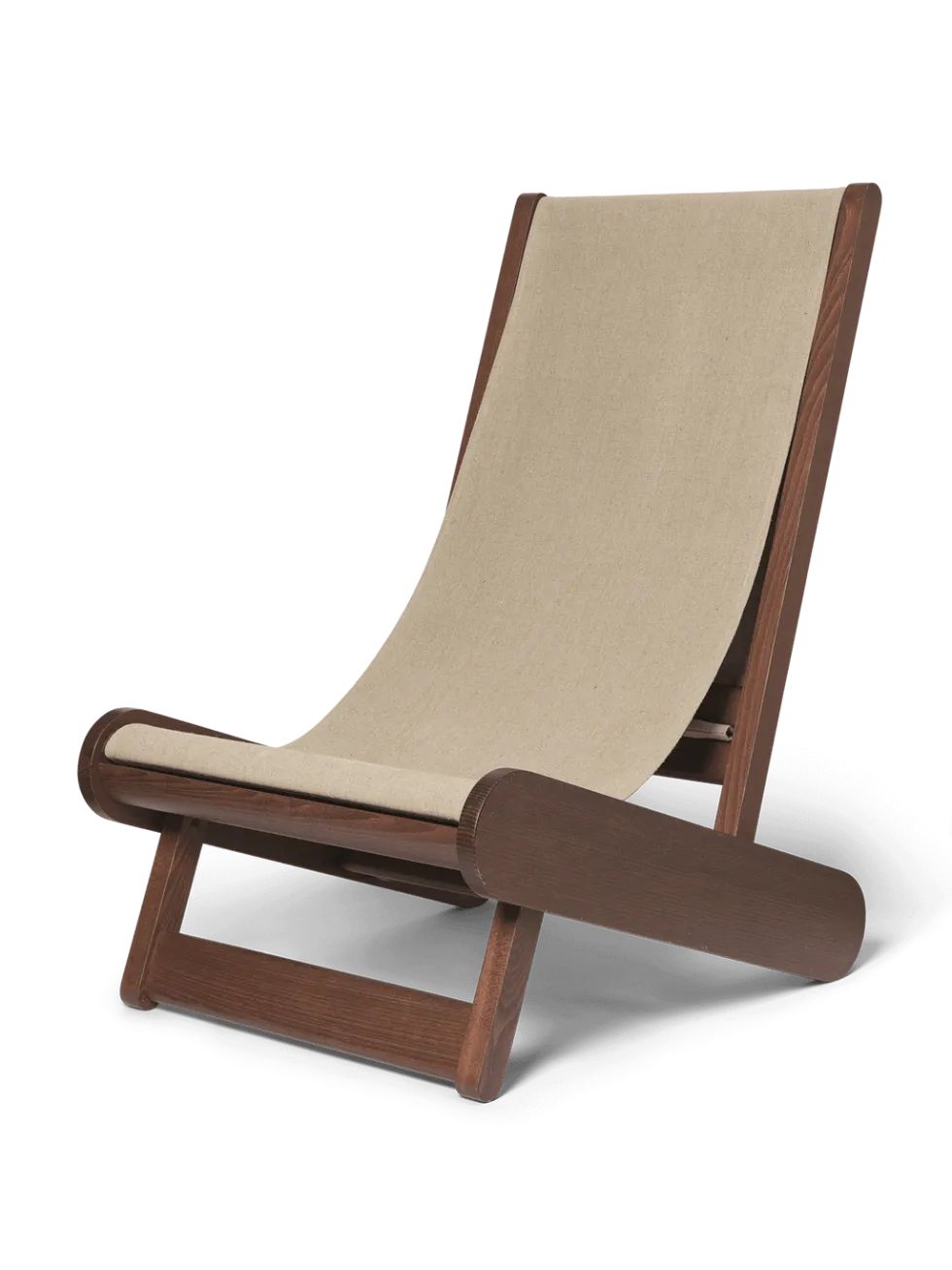 Hemi Lounge Chair – Mörkbetsad/Naturlig