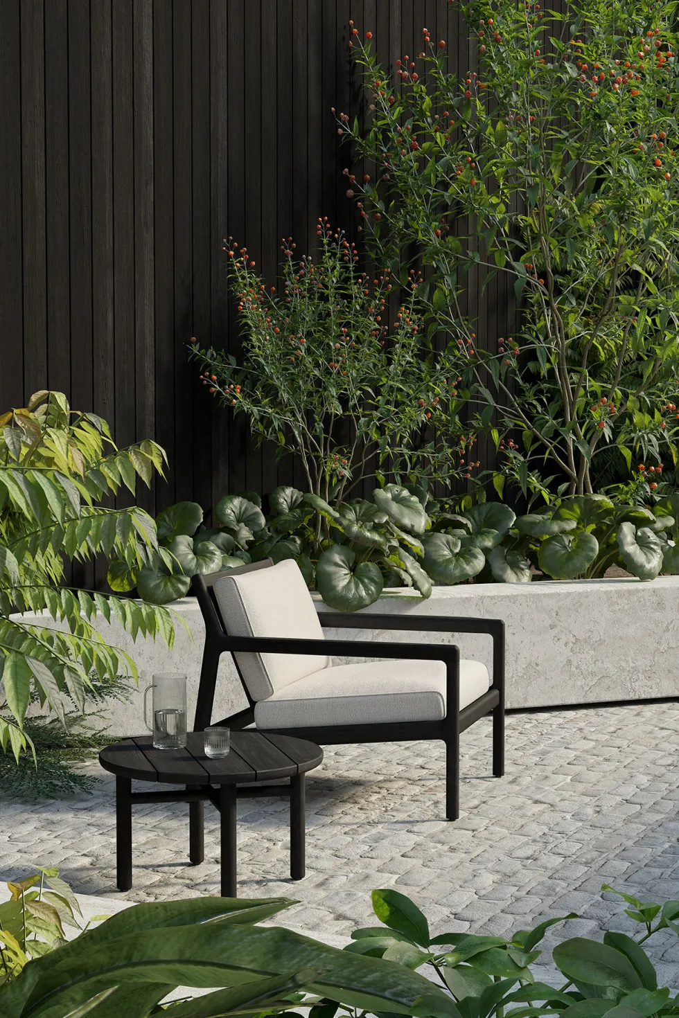 Jack loungefåtölj outdoor teak black