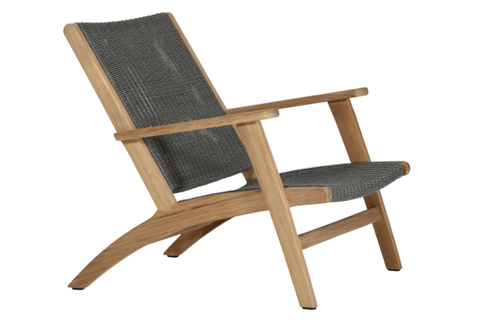 Kira relax teak/grå loungefåtölj