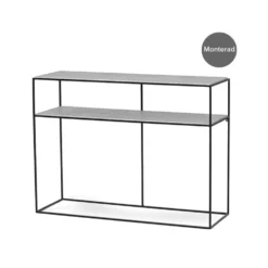 LIME avställningsbord 115×38 cm svart metall/betong laminat