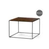 LIME soffbord 70×70 cm brunbetsad ask fiskben/svart metallunderrede