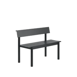 Linear Steel bänk med ryggstöd 110 cm