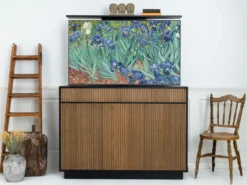 Line Burned Valnöt TV Lift 55″