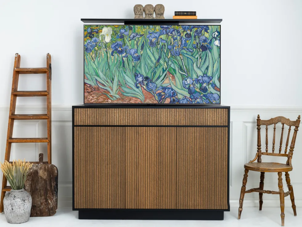 Line Burned Valnöt TV Lift 55″