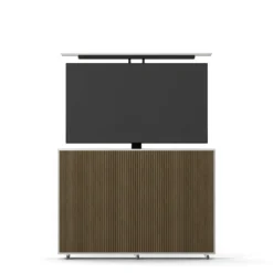 Line Burned Walnut TV Lift Slim 55″ med hjul/sockel 135Wx25Dx98H