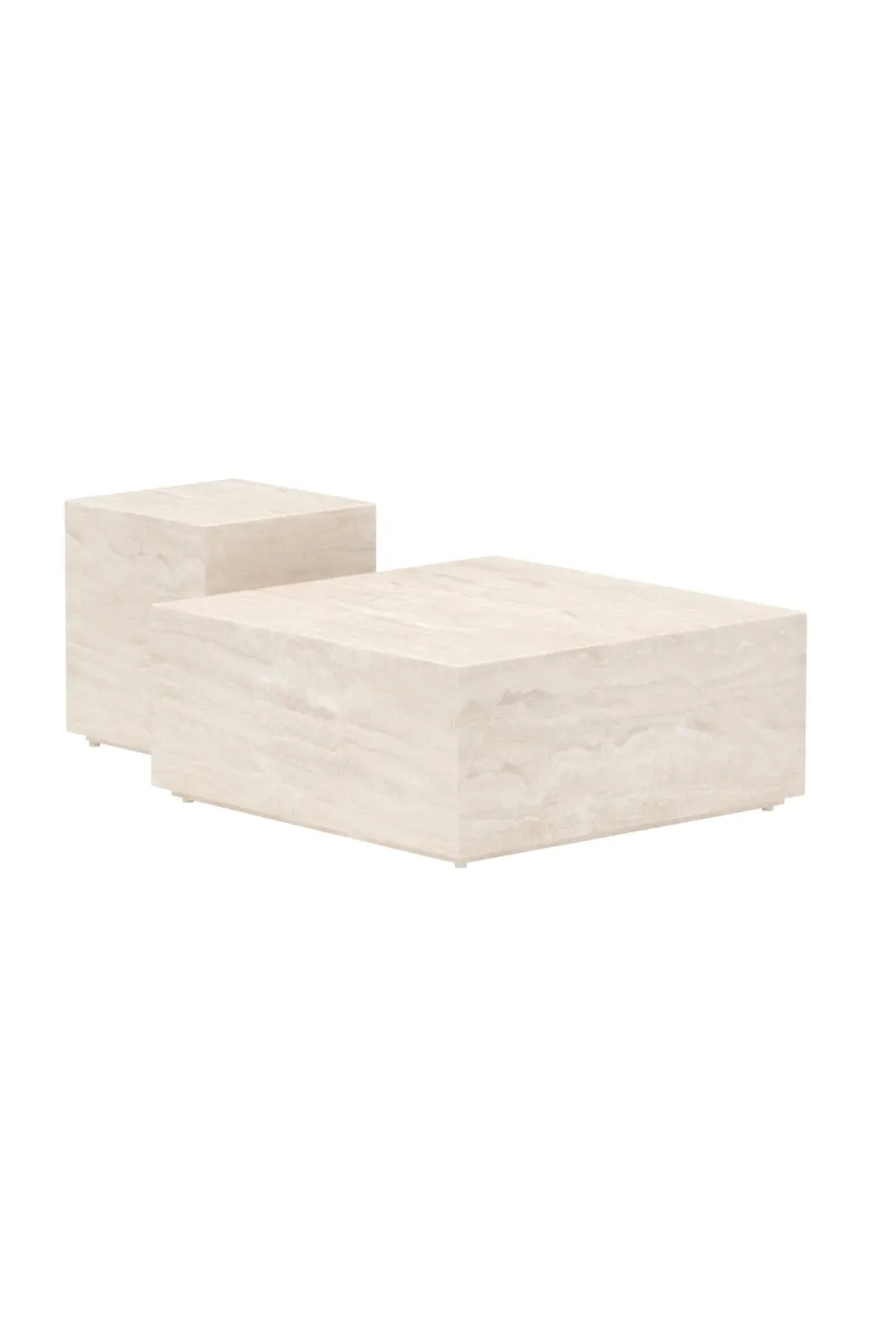 Lissabon Sidobord 40 x 40 x 45 Beige + Sidobord 80 x 80 x 35 Beige