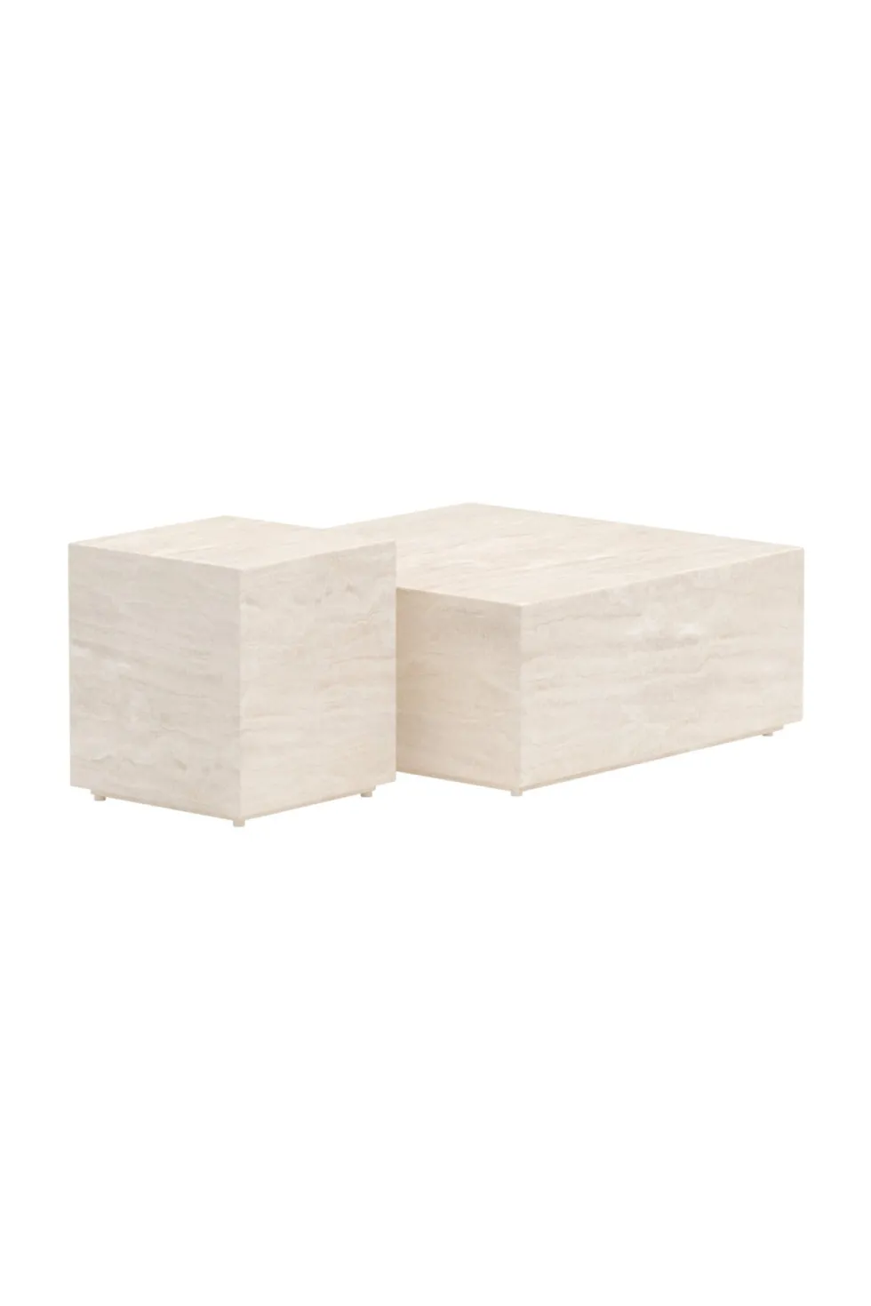 Lissabon Sidobord 40 x 40 x 45 Beige + Sidobord 80 x 80 x 35 Beige