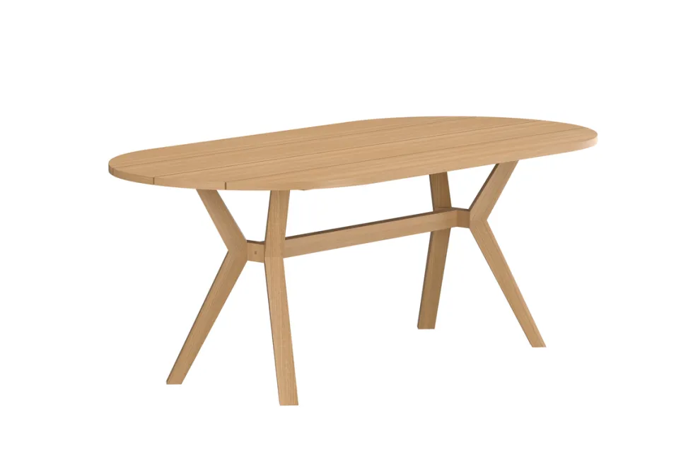 Lyon utegrupp i teak – ovalt matbord med 6 stolar