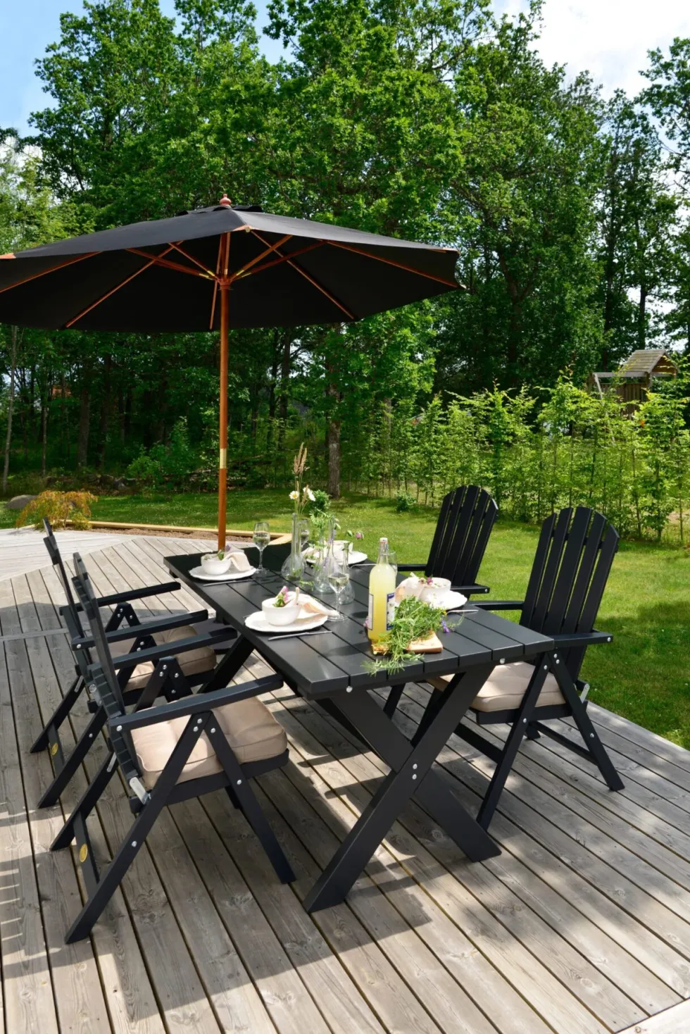 Lyxparasoll Hillerstorp Trä 335 cm