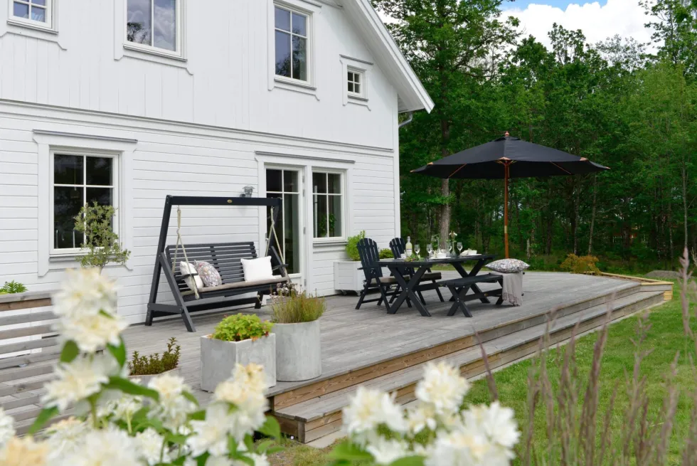 Lyxparasoll Hillerstorp Trä 335 cm