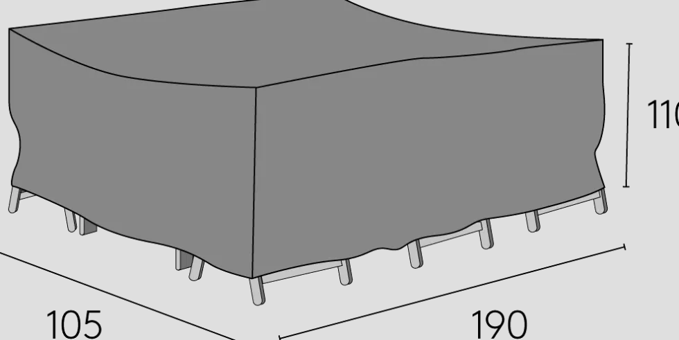 Möbelskydd Matgrupp Hillerstorp Allround Grå 105 x 190 x 110 cm