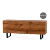 NARVIK sideboard oljad vildek, svart metallunderrede